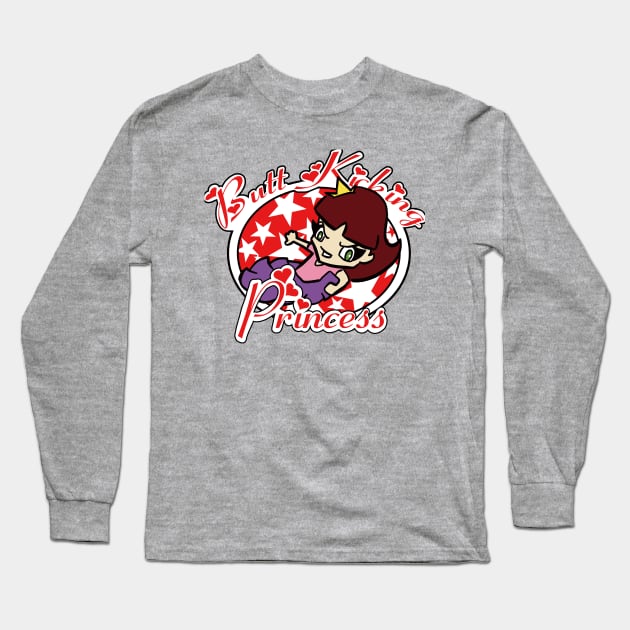 Butt Kicking Princess Long Sleeve T-Shirt by keithcsmith